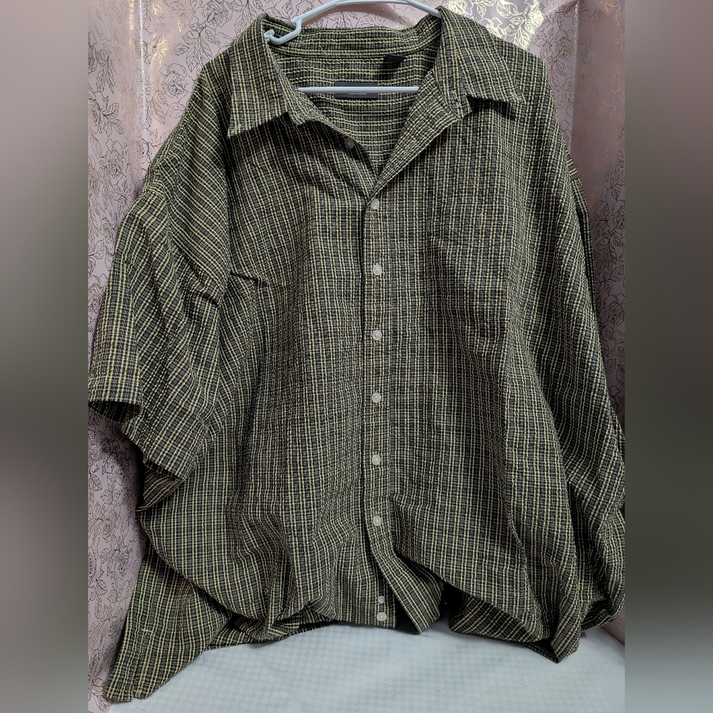 Van Heusen Olive Checkered Button Down Shirt